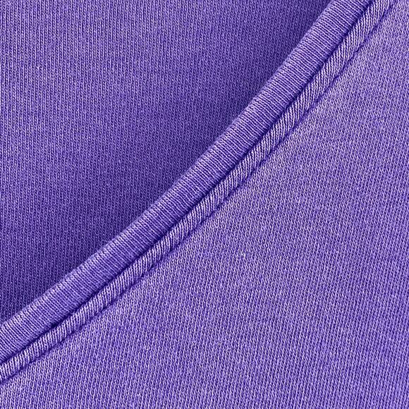 EILEEN FISHER Top M Organic Cotton Interlock Jersey Scoop Neck 3/4 Sleeve Purple - Picture 7 of 11